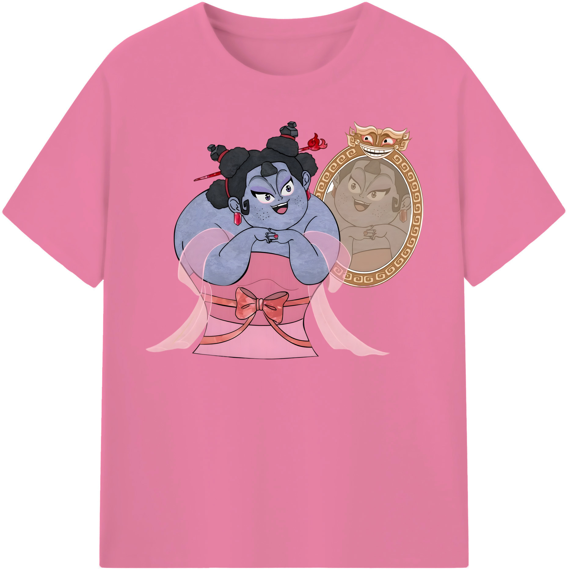 （画像用） Ne Zha 2 ナタ 魔童の大暴れ 綿100％半袖Tシャツ（フロントプリント）